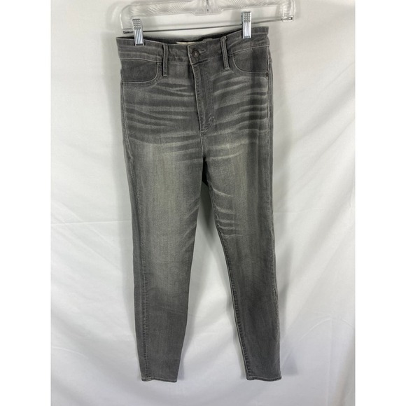 Abercrombie Grey Faded High Rise Stretch Skinny Jean Size 6 / W28 - Picture 1 of 5